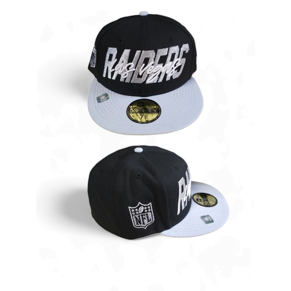 New Era Cap 59FIFTY Las Vegas Raiders NFL On Field Fitted Hat Size 7 1/8